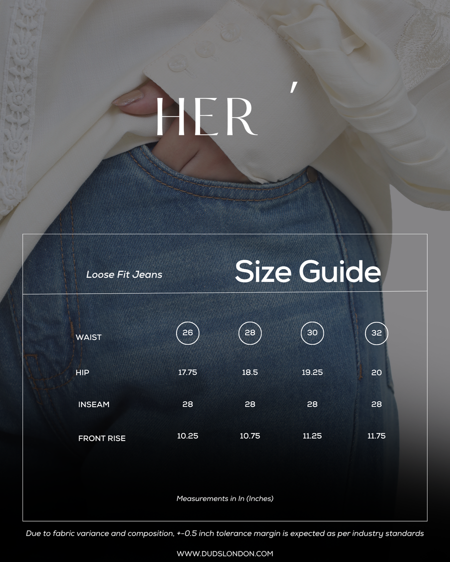 Size guide for CONTOUR HIGH WAIST JEANS