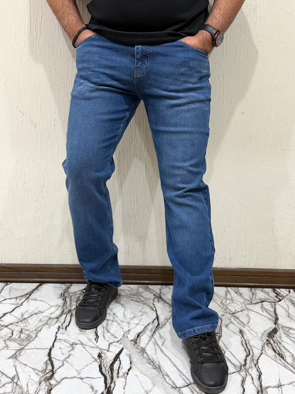 STRAIGHT FIT JEANS-MID BLUE