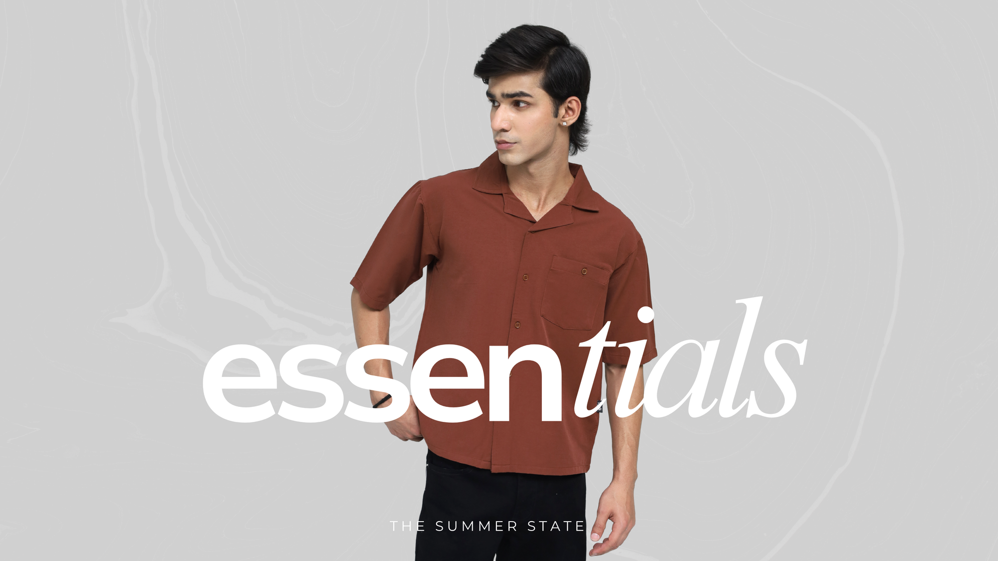 brown cuban collar shirt