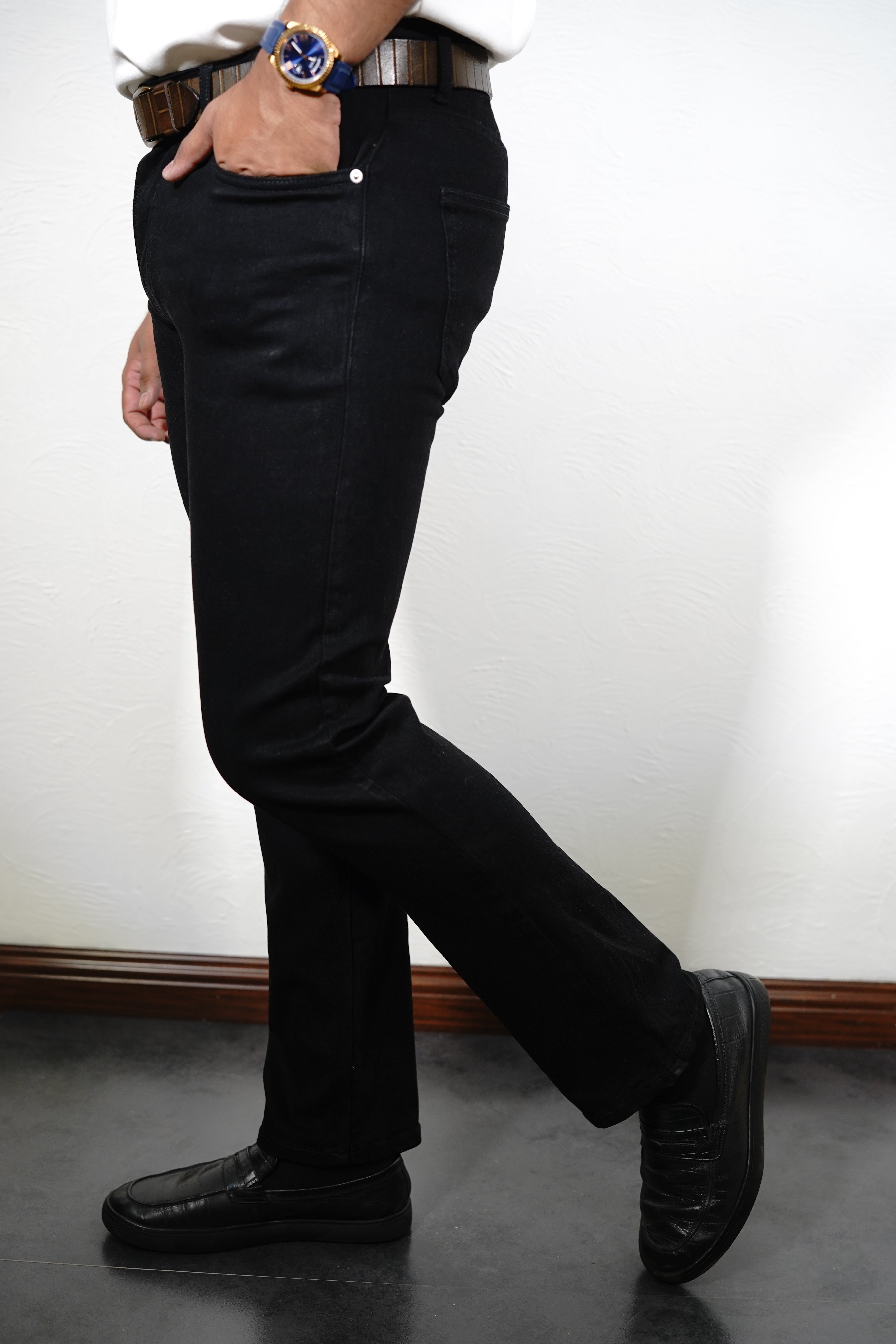 Black straight fit jeans