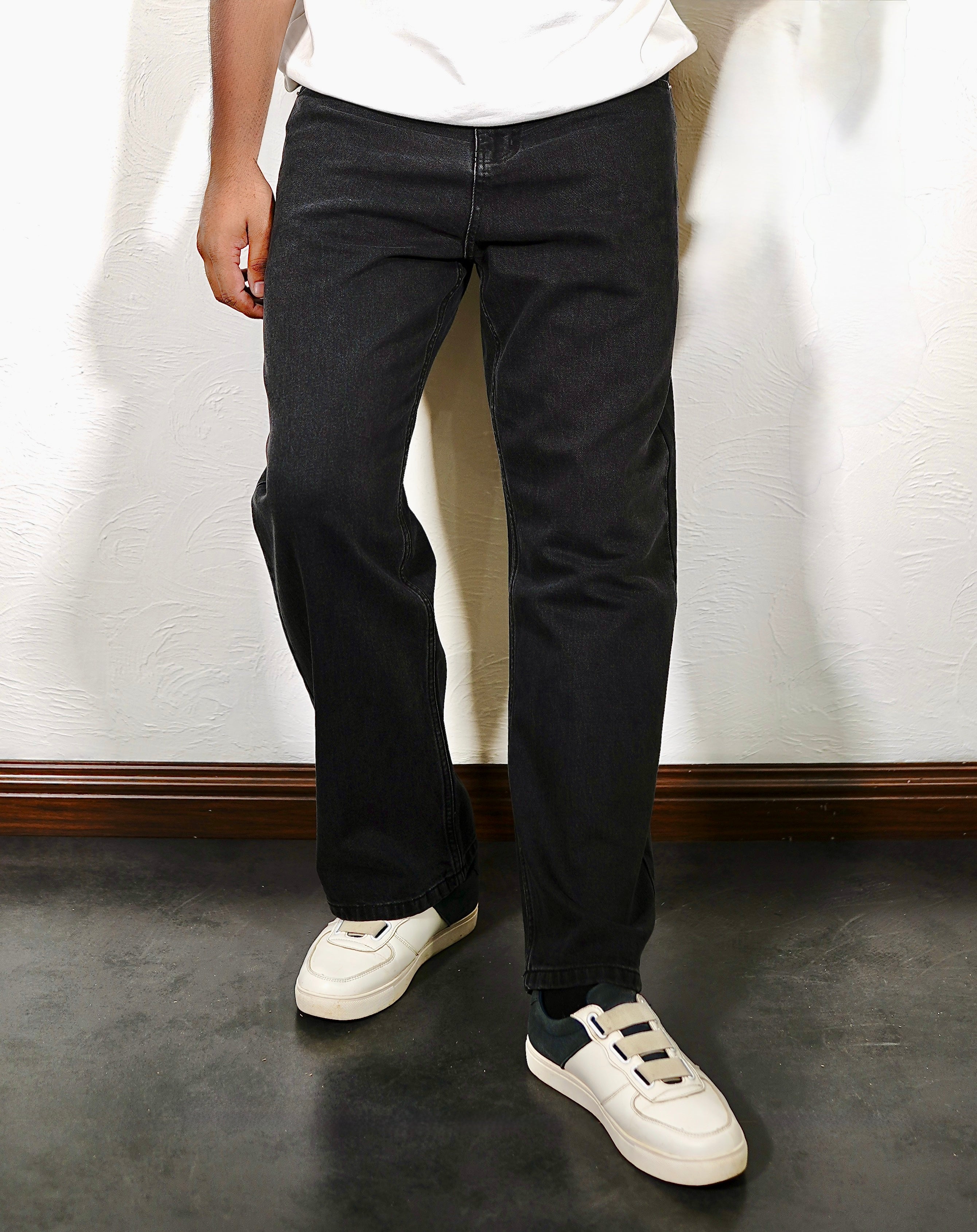 Charcoal grey baggy fit jeans