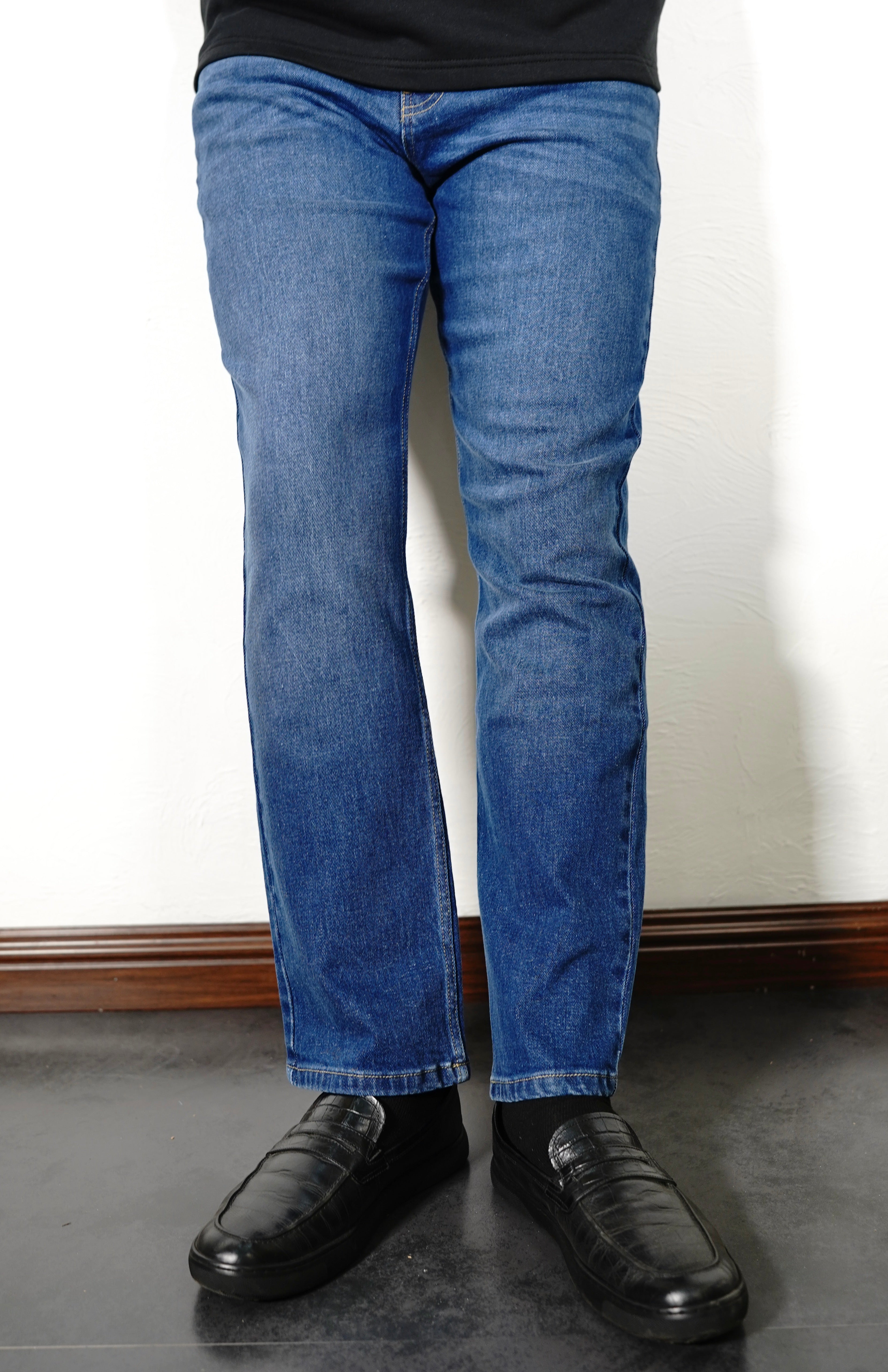 Mid Blue straight fit jeans