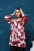 CRIMSON BLOOM LONG SHIRT