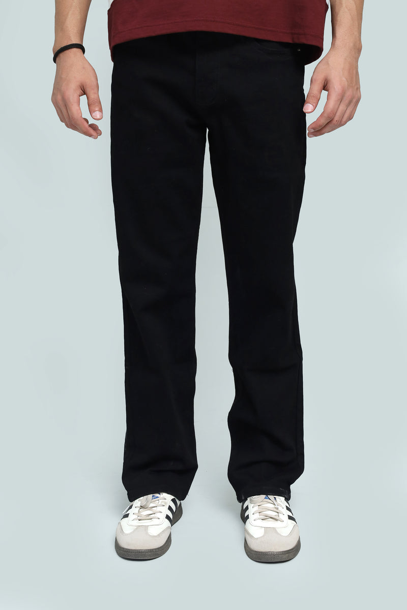 premium black straight fit jeans