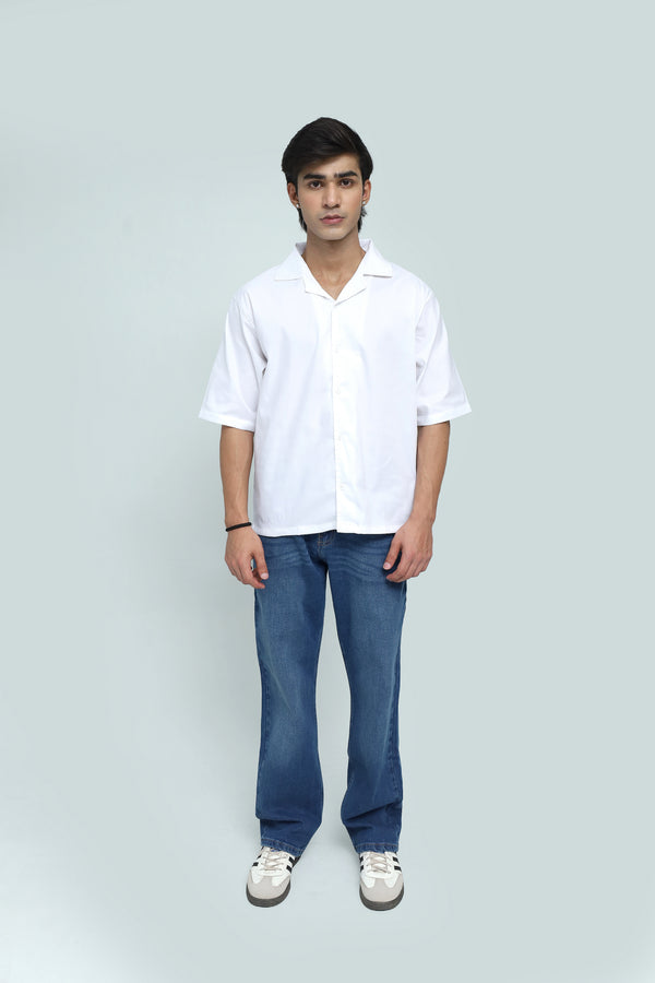 TEXTURED RESORT COLLAR SHIRT