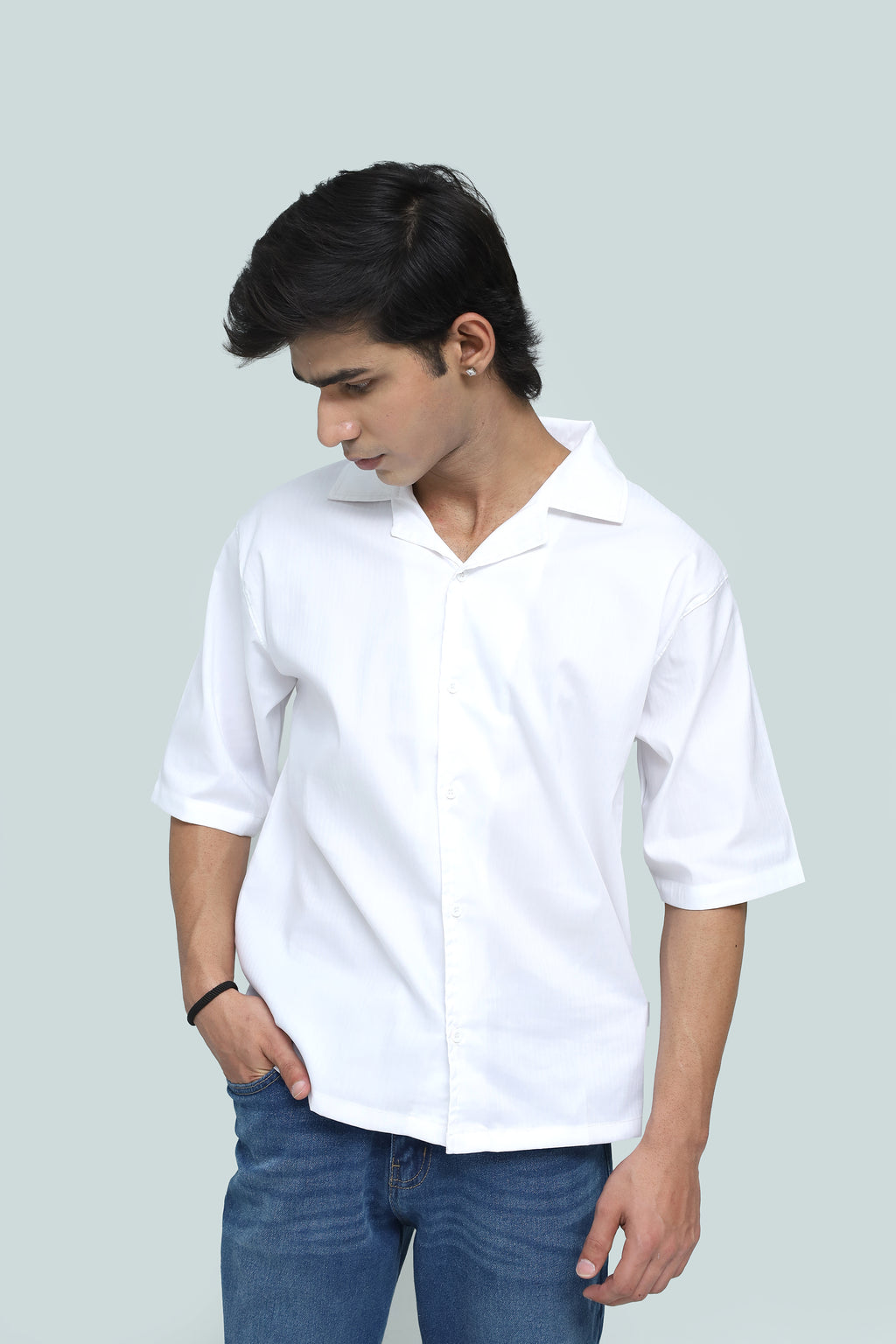 TEXTURED RESORT COLLAR SHIRT