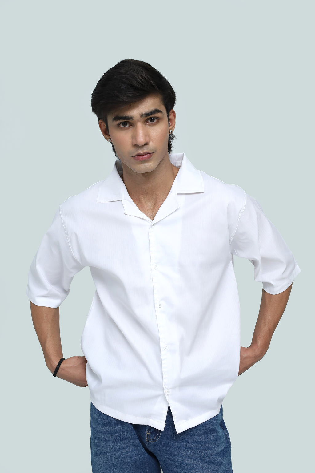 TEXTURED RESORT COLLAR SHIRT