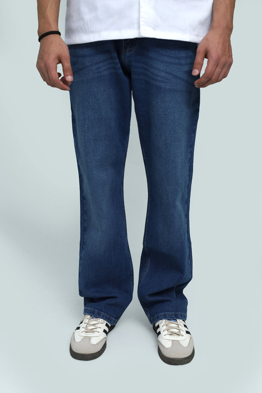premium blue straight fit jeans