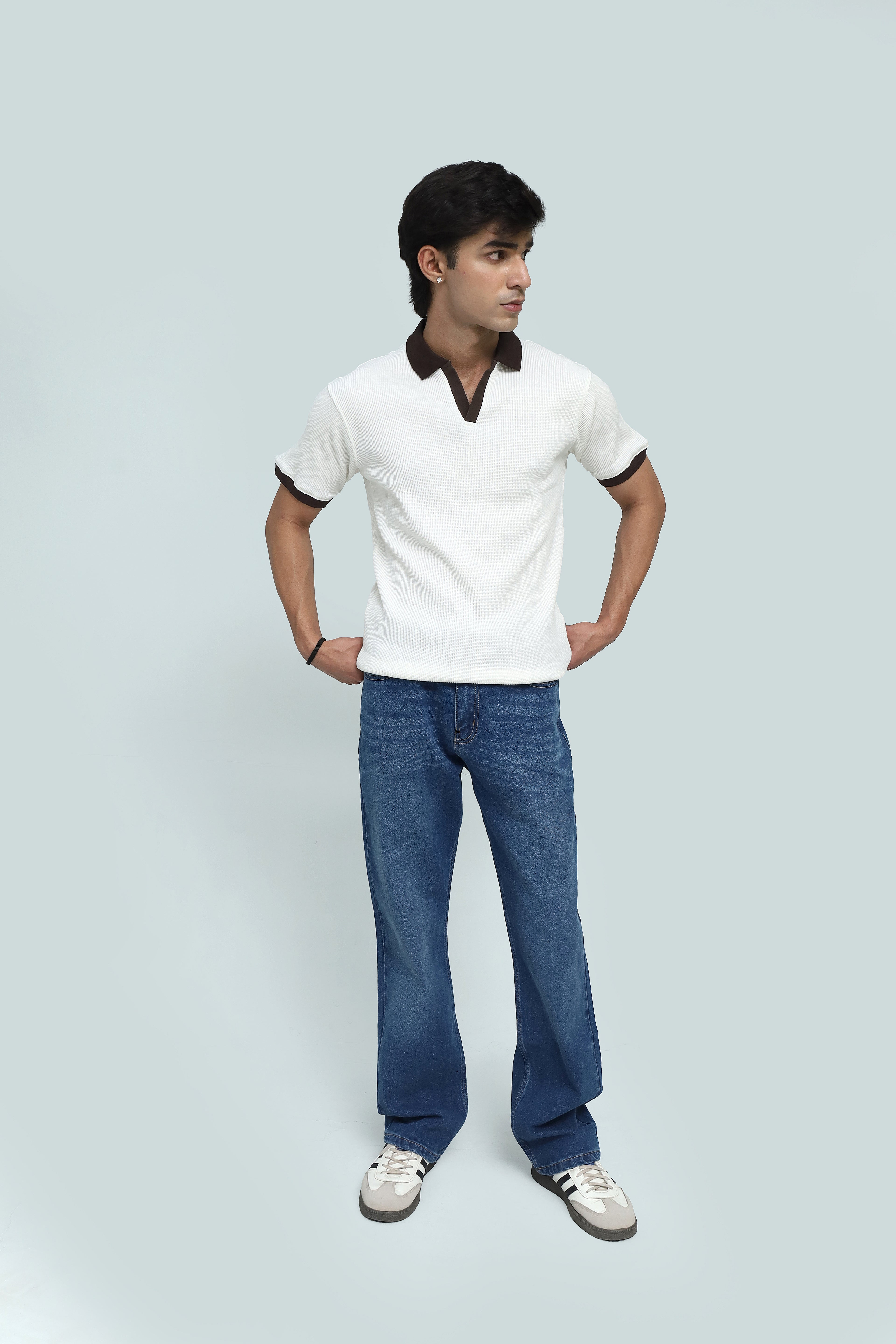 WAFFLE TIPPED POLO