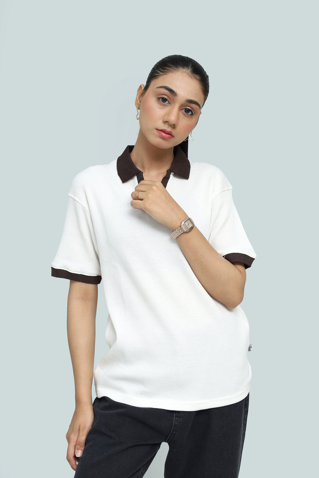 WAFFLE TIPPED POLO