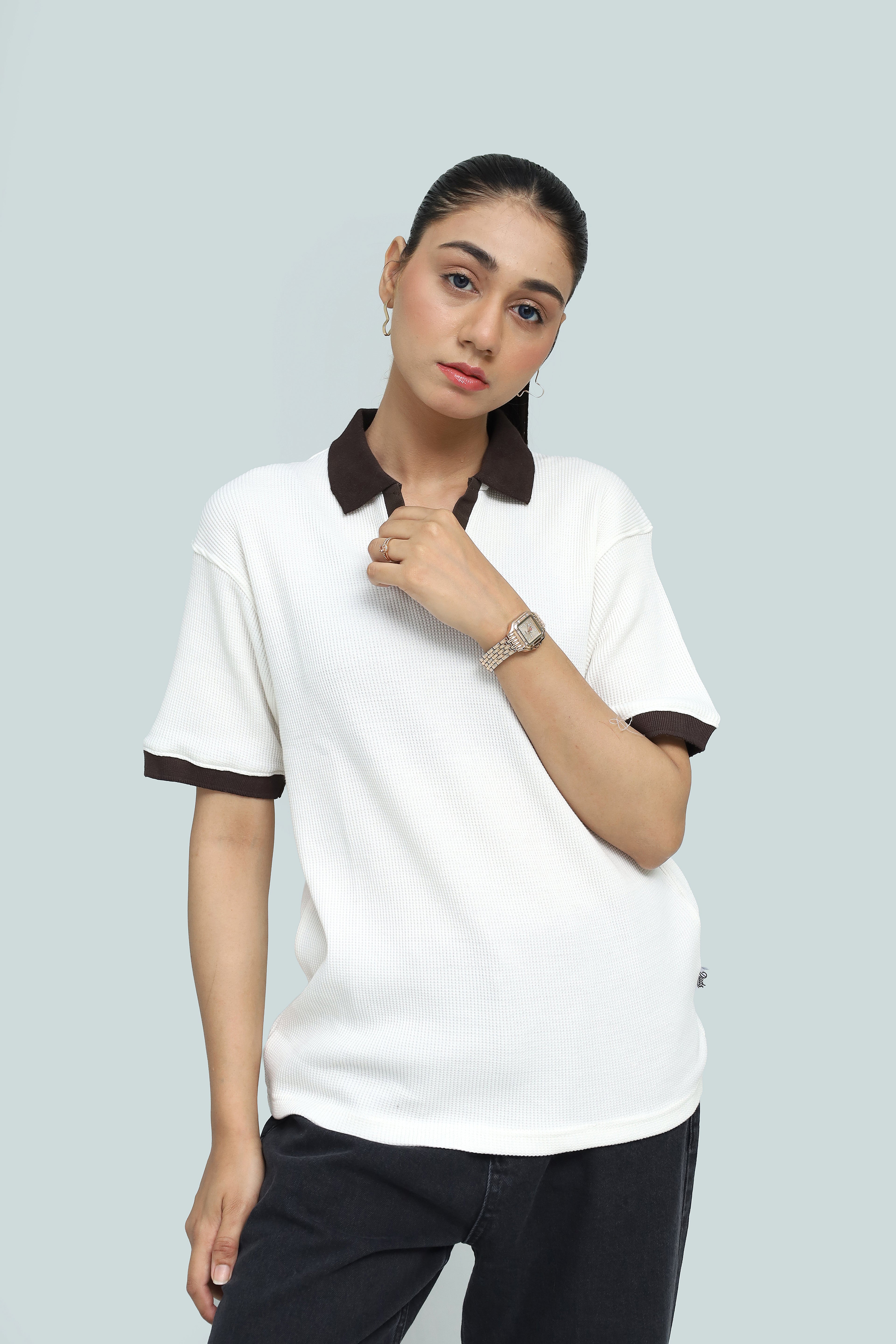 WAFFLE TIPPED POLO