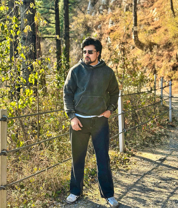 BAGGY FIT JEANS-CHARCOAL GREY