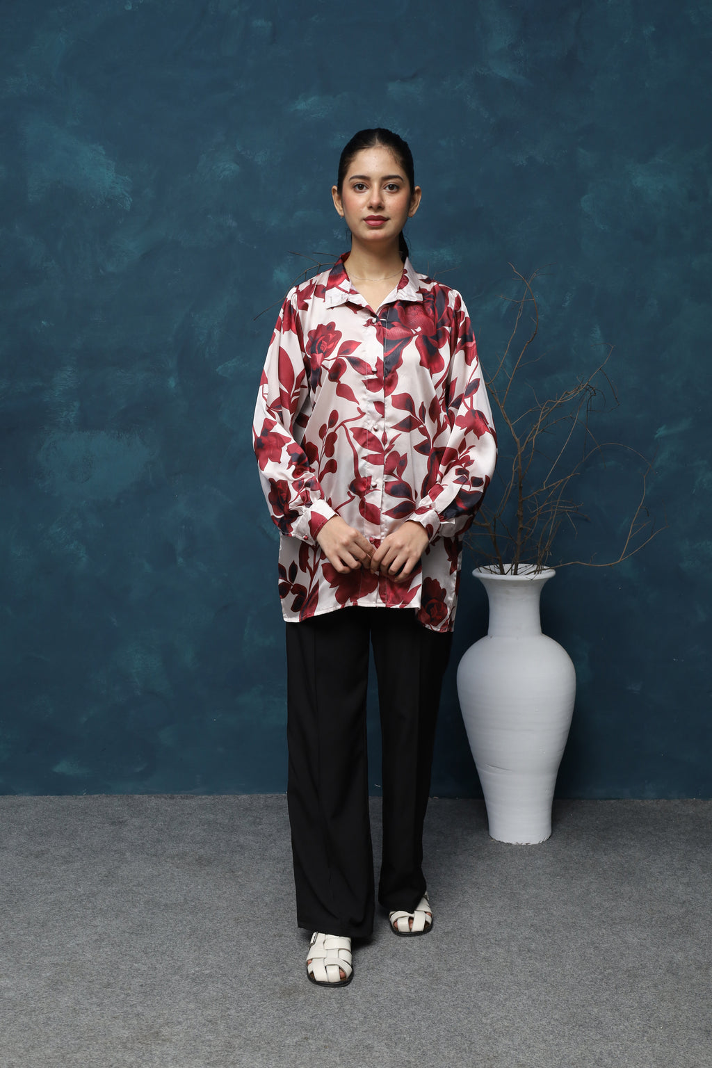 CRIMSON BLOOM SHIRT