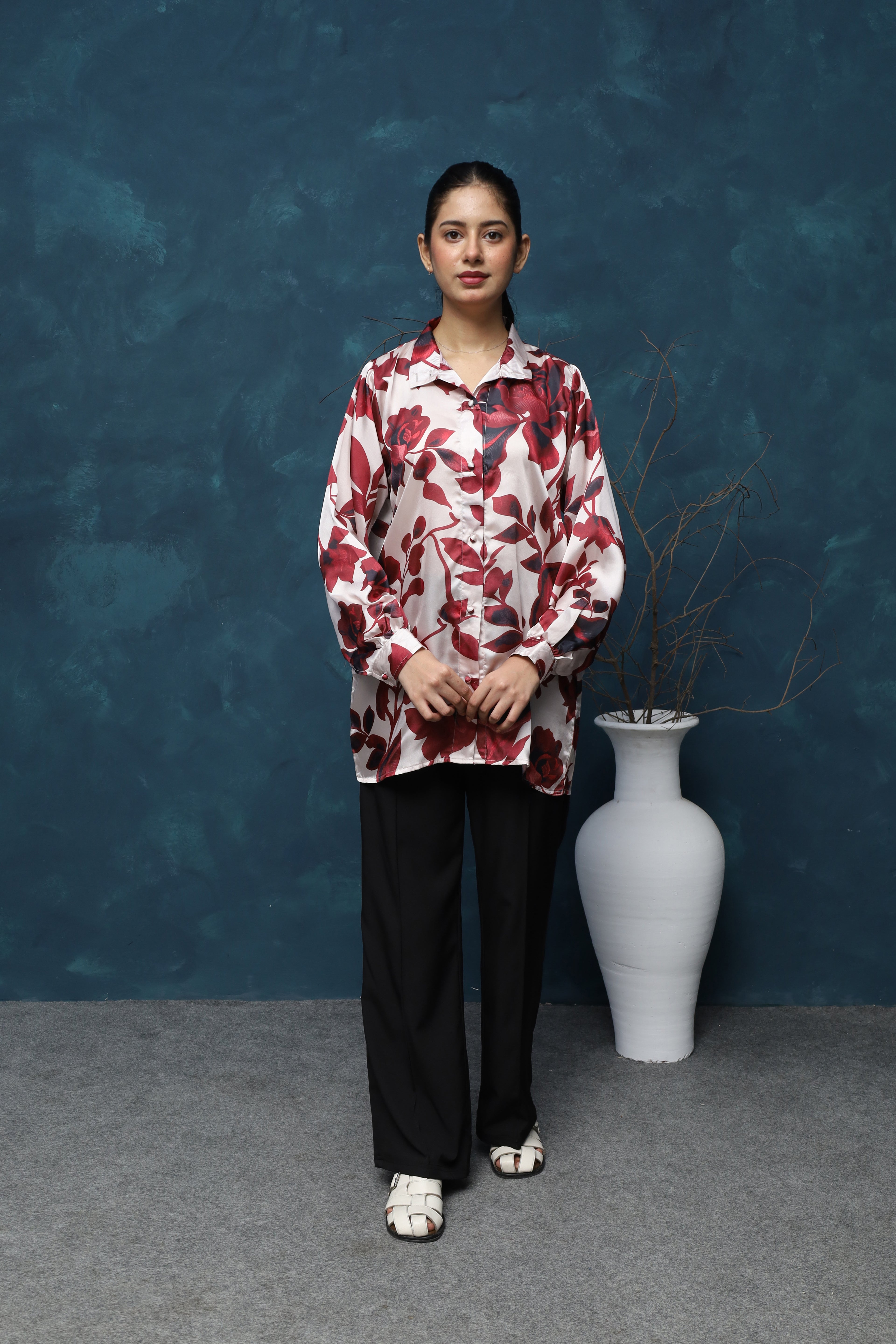 CRIMSON BLOOM SHIRT