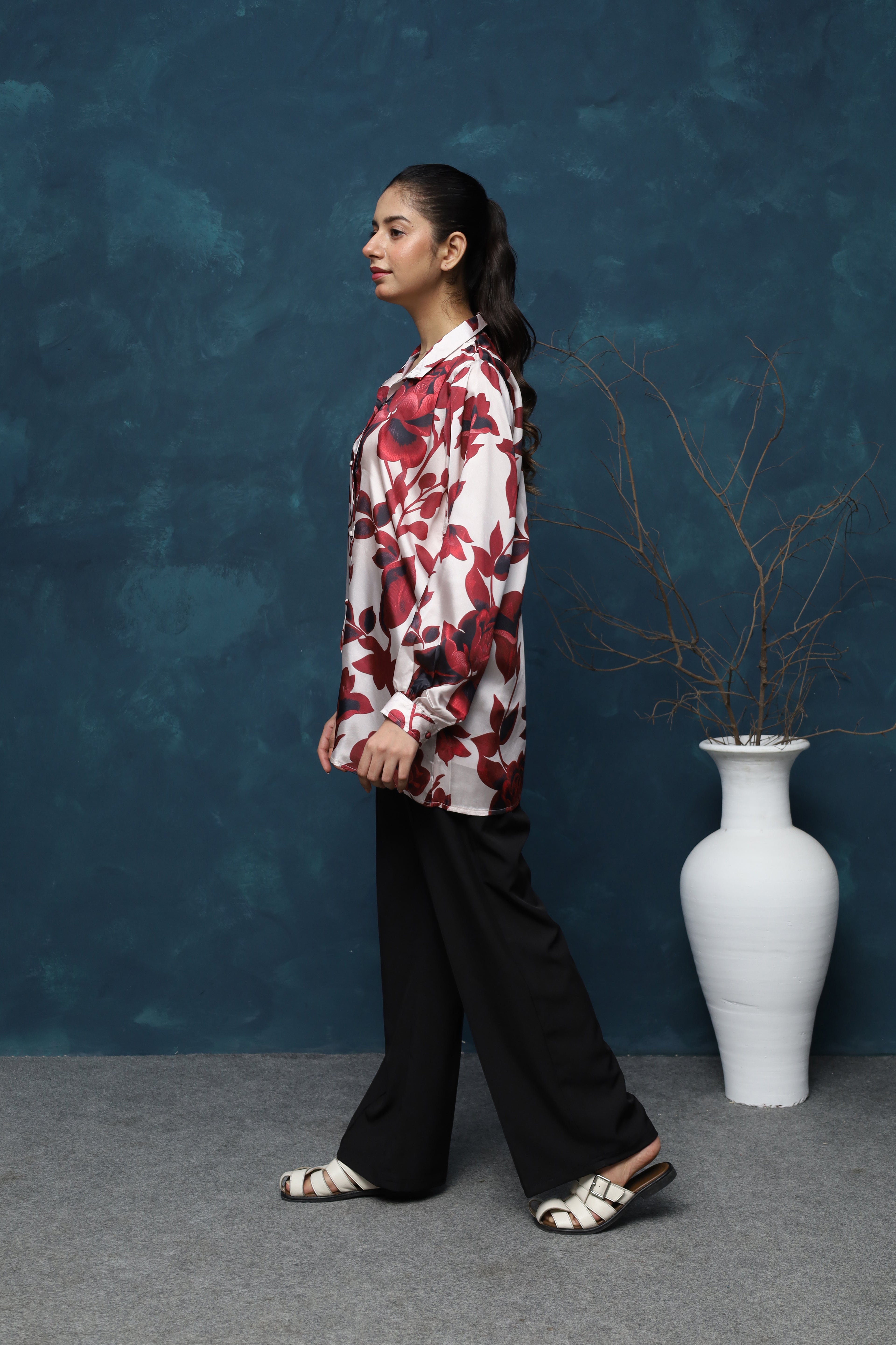 CRIMSON BLOOM SHIRT