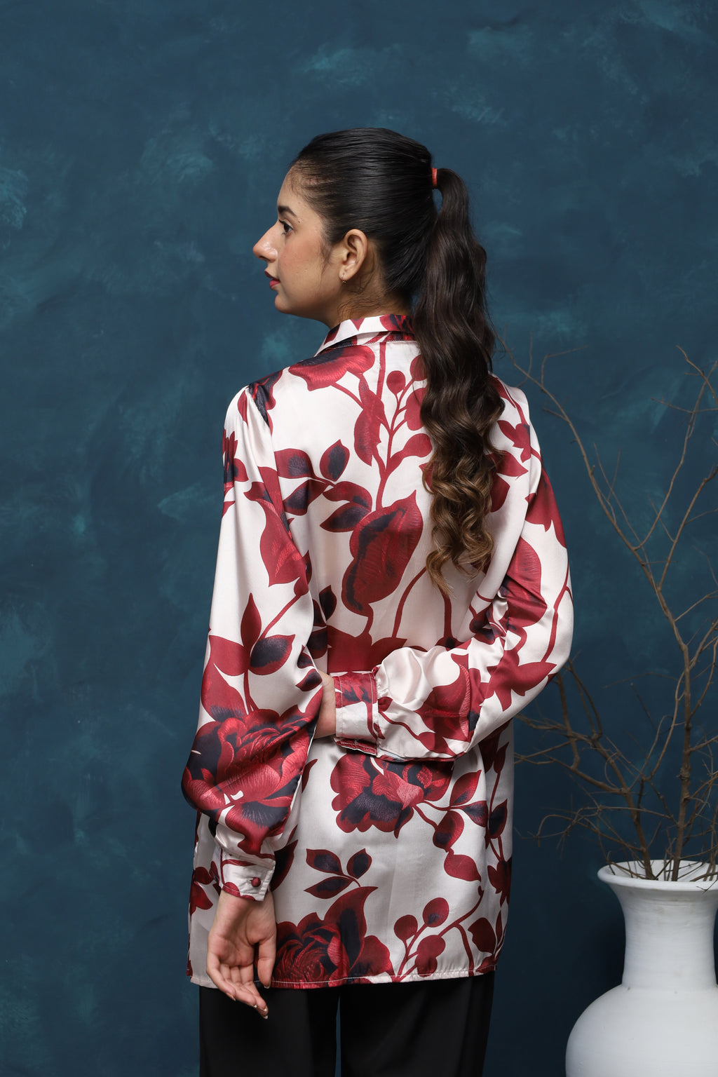CRIMSON BLOOM SHIRT